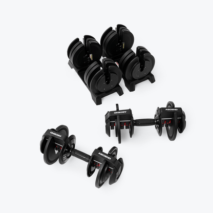 Bundle:  Ascend 3-in-1 Adjustable Dumbbells (7 to 52.5 lb) & Bench