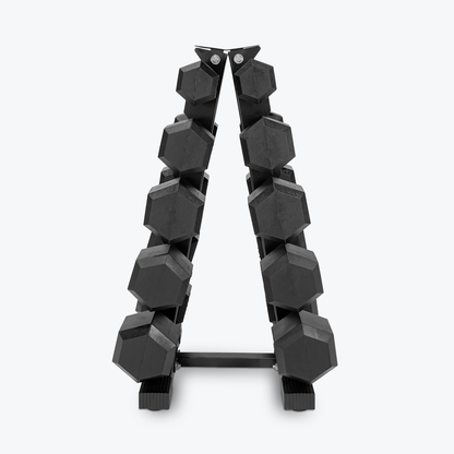 Compact Rubber Hex Dumbbell Bundle: 5 to 25 lb